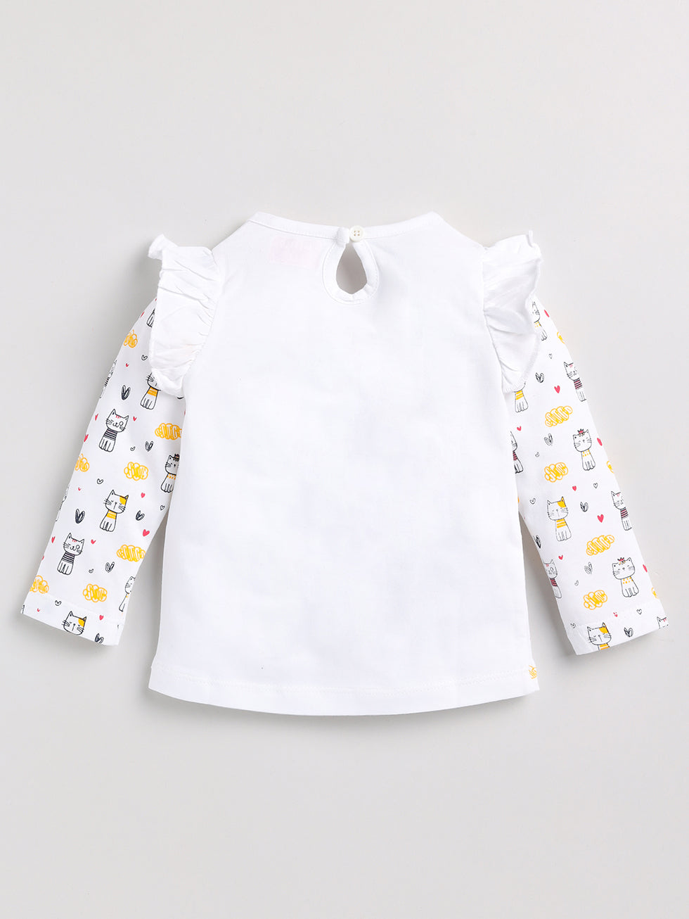 Infant Girls Round Neck Printed Top Full Sleeve